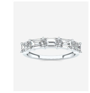 Emerald East-West Five-Stone Band