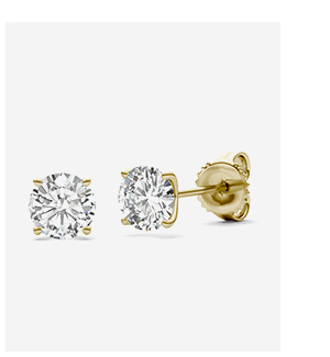 Round Brilliant Four-Prong Petal Stud