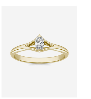 Oval Two-Prong Split Shank Petite Ring