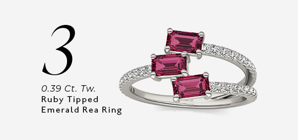 Ruby Tipped Emerald Rea Ring