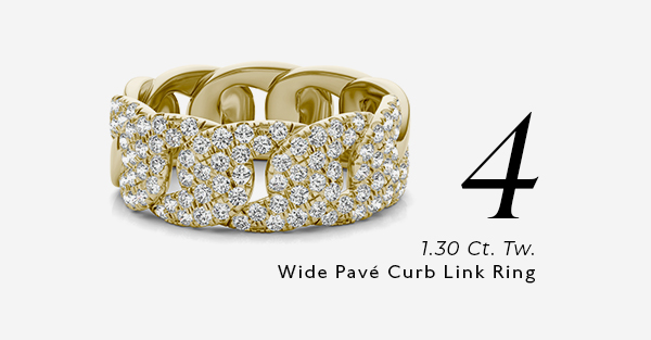 Wide Pavé Curb Link Ring