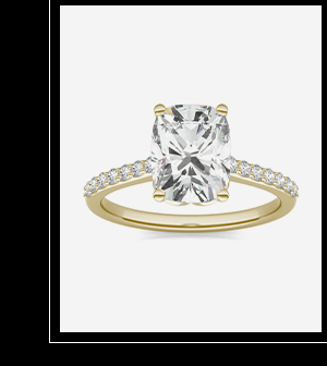 Elongated Cushion Signature Petite Side-Stone Engagement Ring