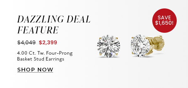 4.00 Ct. Tw. Dazzling Deal Four-Prong Basket Stud Earring