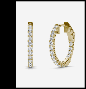 Inside Out Hoop Earrings (5/8 Ct. Tw.)