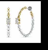 Two-Tone Duality Link Hoop Earrings