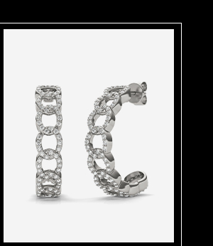 Pavé Chain Hoop Earrings 22mm