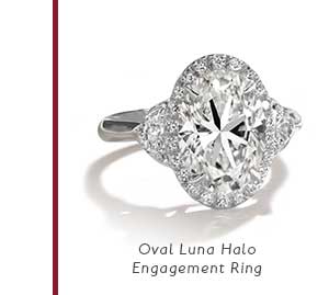 Oval Luna Halo Engagement Ring