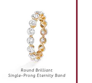 Round Brilliant Single Prong Eternity Band