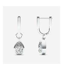 Pear Bezel Illusion Drop Huggie Earrings
