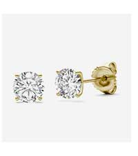 Round Brilliant Four-Prong Petal Stud