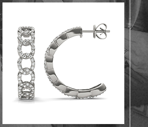 Pavé Chain Hoop Earrings 22mm