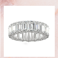 10.44 CTW DEW Emerald Forever One Moissanite Eternity Band In 14K White Gold