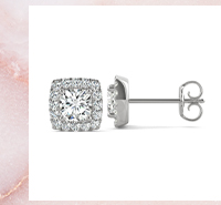 1.32 CTW DEW Moissanite Cushion Stud Earrings In 14K White Gold