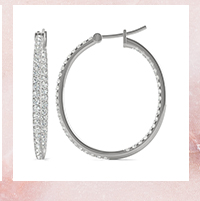 1.09 CTW DEW Moissanite Round Hoop Earrings In 14K White Gold