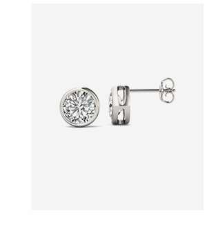 Round Brilliant Bezel Stud