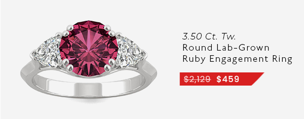 Round Ruby Engagement Ring In 14K White Gold