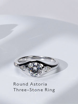 Round Astoria Three-Stone Ring