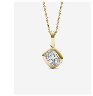 Elongated Cushion Bezel Illusion Pendant
