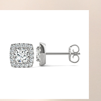 1.32 CTW DEW Moissanite Cushion Stud Earrings