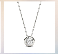 0.50 CTW DEW Moissanite Bezel Set Solitaire Pendant