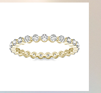 3/4 CTW Round Caydia Lab Grown Diamond Single Prong Eternity Band 18K Yellow Gold