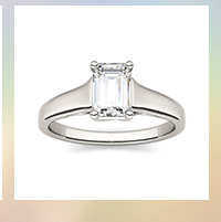 1.01 CTW DEW Emerald Forever One Moissanite Solitaire Engagement Ring In 14K White Gold