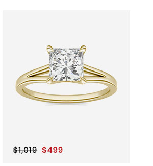 1.26 CTW DEW Princess Split Shank Solitaire Ring