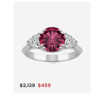 Ruby Round Three-Stone Ring