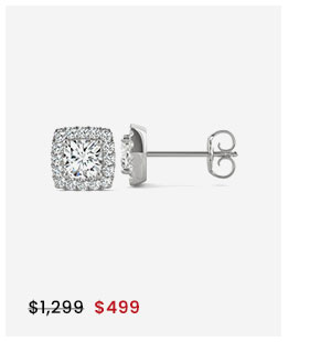 1.32 CTW DEW Moissanite Cushion Stud Earrings