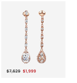 8.90 CTW DEW Forever One Moissanite Pear & Marquise Drop Earrings In 14K Rose Gold