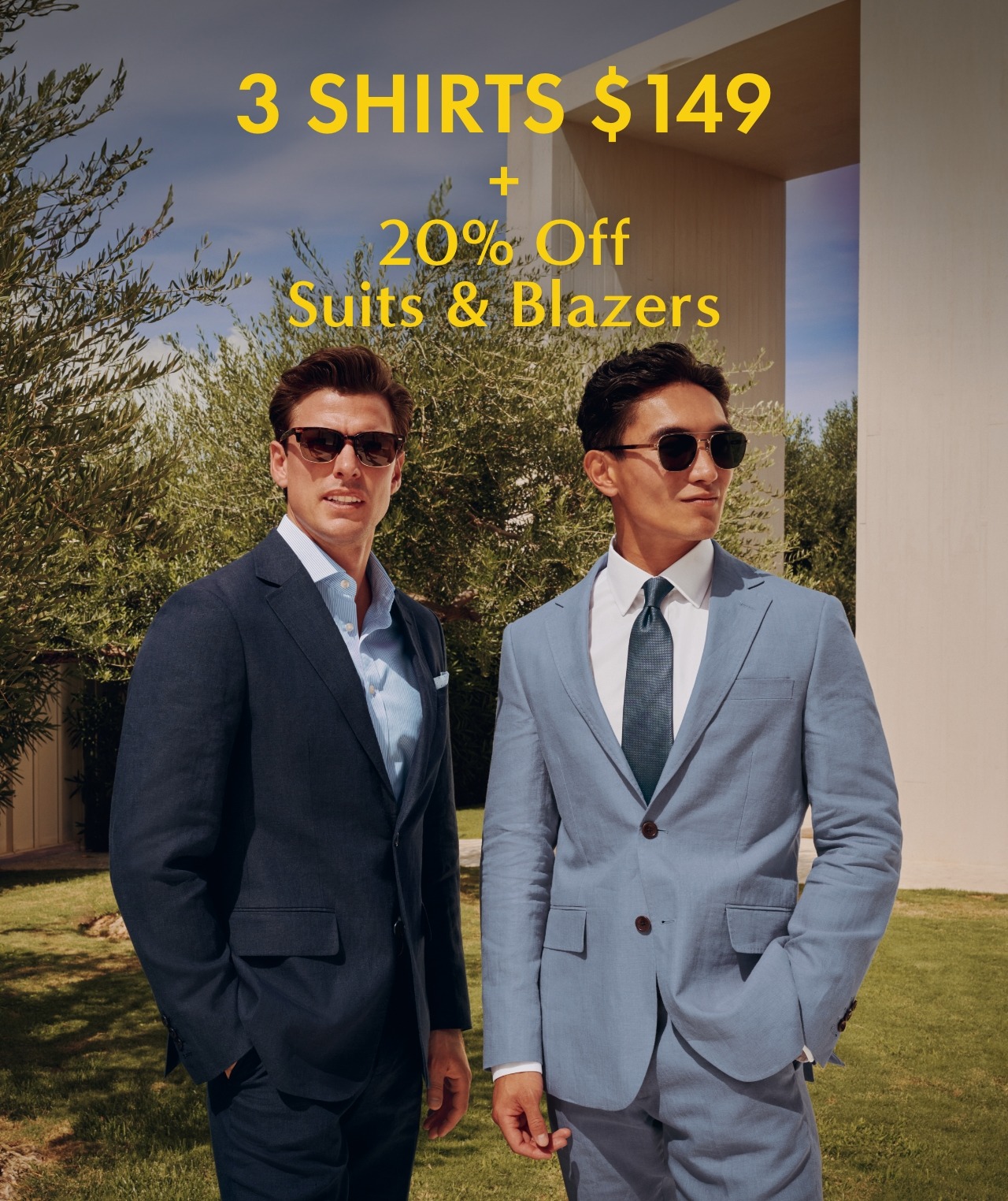 20% OFF SUITS AND BLAZERS