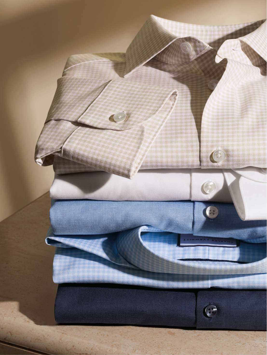 Non-Iron Cotton Linen Check Shirt - Stone