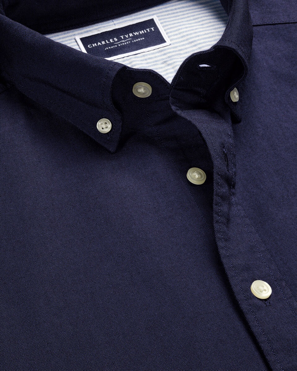 Stretch Washed Oxford Shirt - Ink Blue