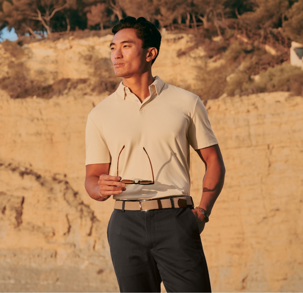 Smart Jersey Polo - Cream