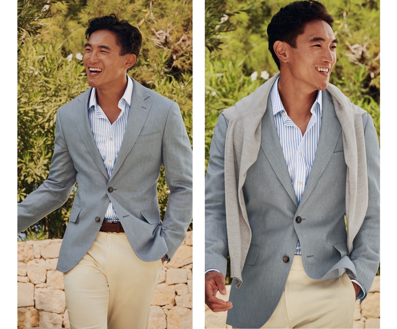 Linen Cotton Jacket - Ice Blue