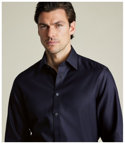 Non-Iron Twill Shirt - Navy