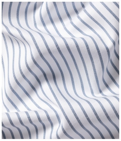Non-Iron Twill Stripe Shirt - Indigo Blue