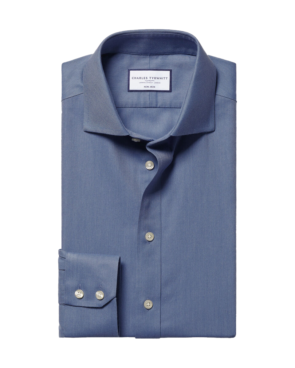 Non-Iron Twill Shirt - Indigo Blue