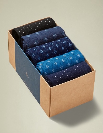 Multi Sock Gift Box - Blue Multi