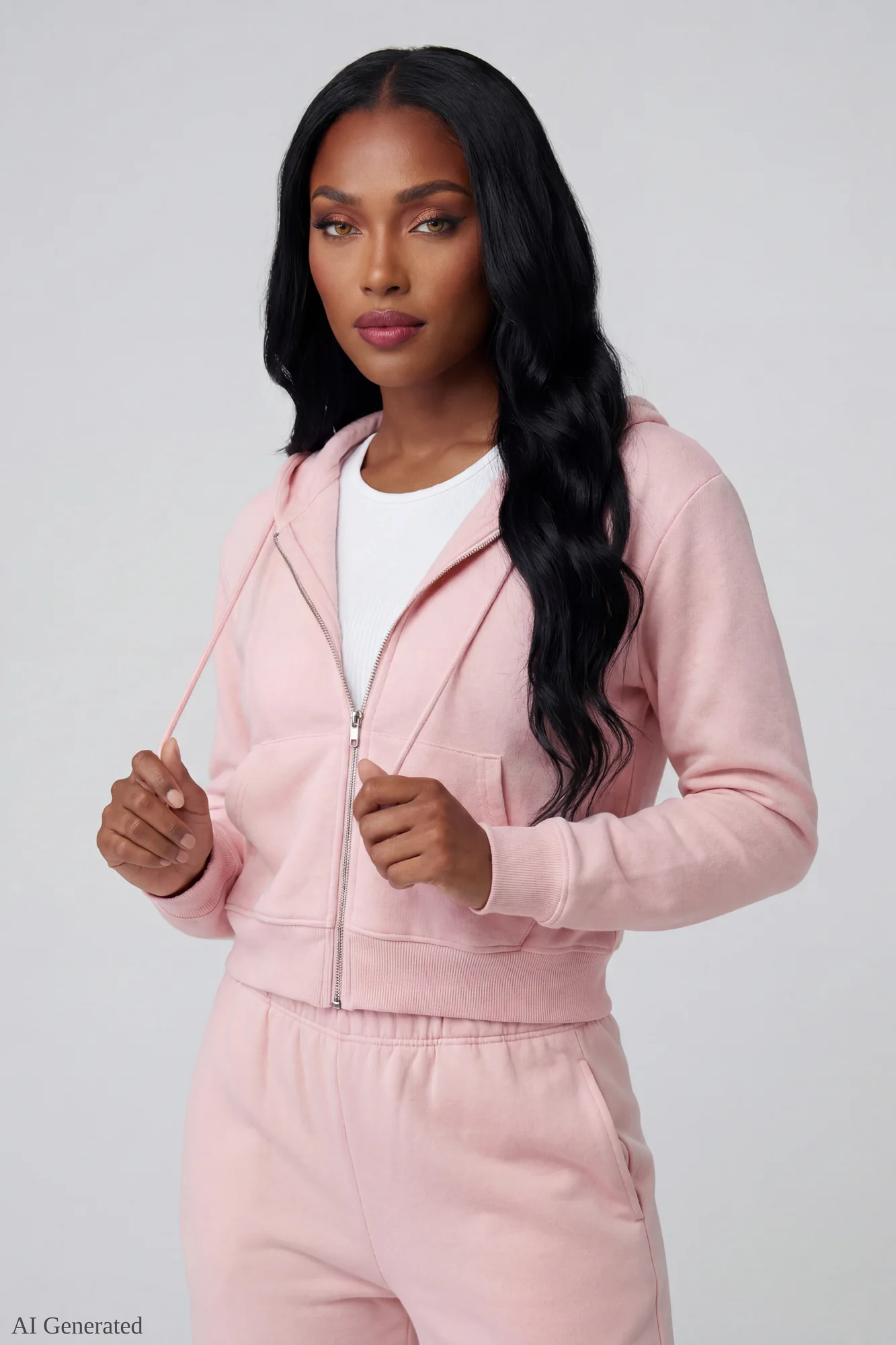 Image of Fleece Cropped Zip Hoodie