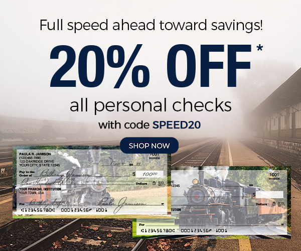 20% OFF Personal Checks with code CATCH20