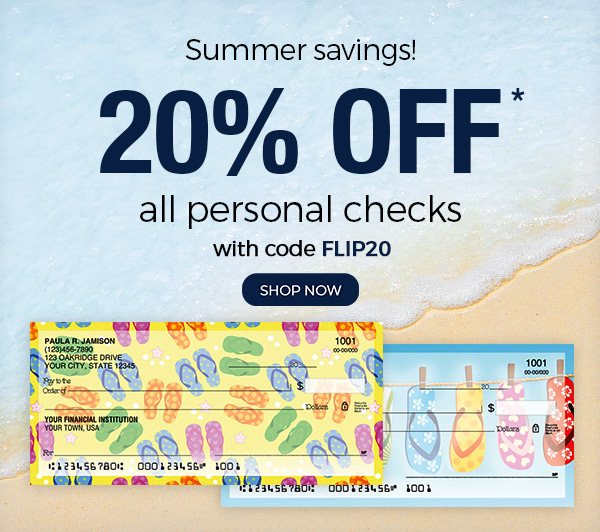20% OFF Personal Checks with code FLIP20