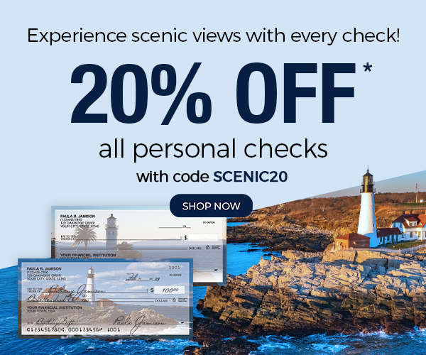 20% OFF Personal Checks with code SCENIC20
