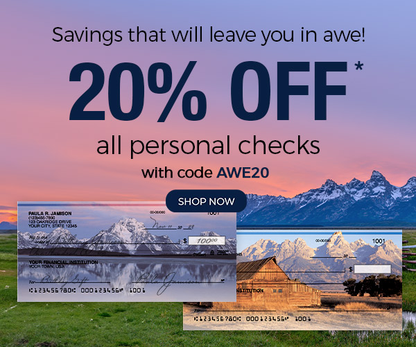 20% OFF Personal Checks with code AWE20