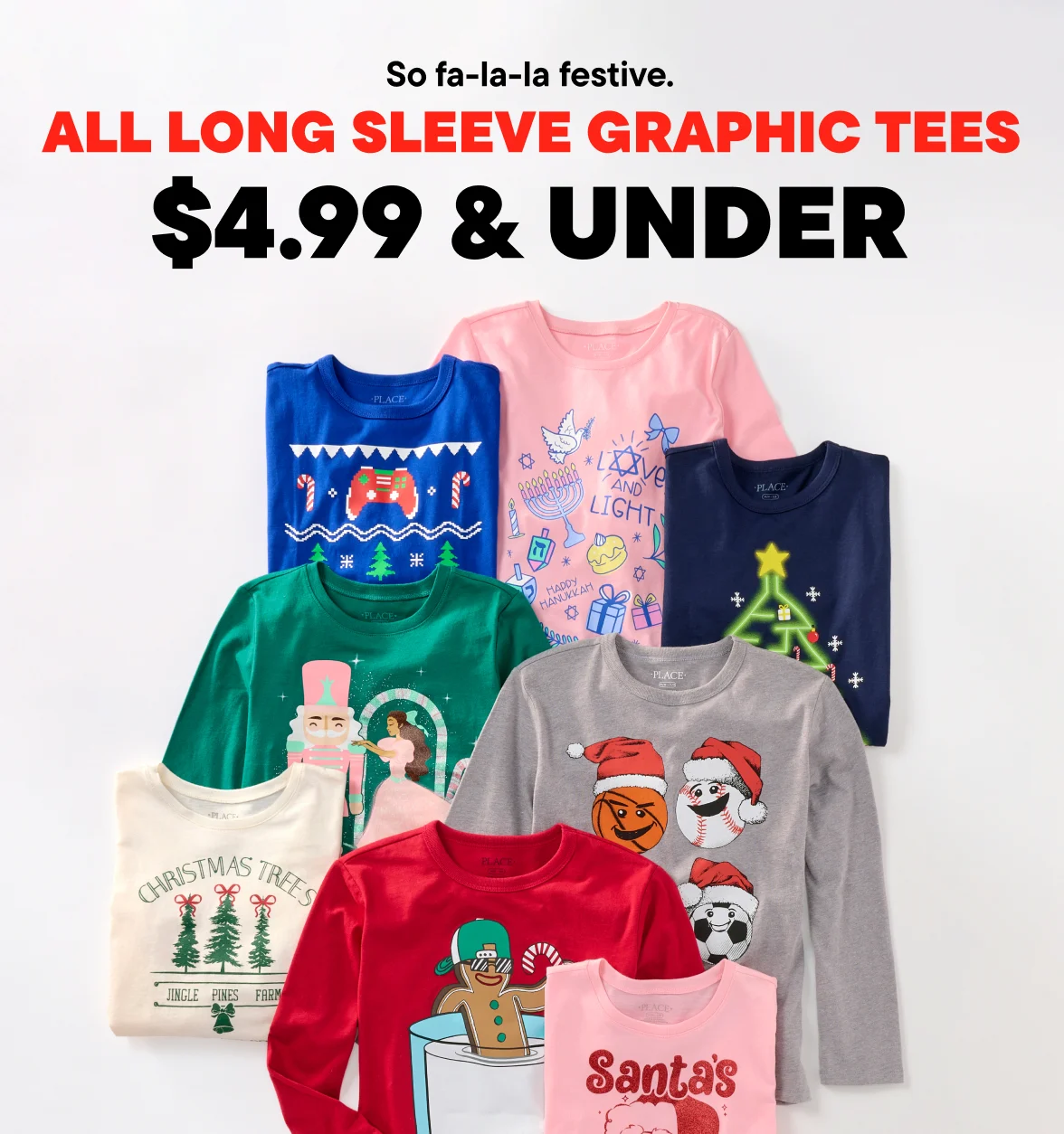 $4.99 & Under All Long Sleeve Graphic Tees
