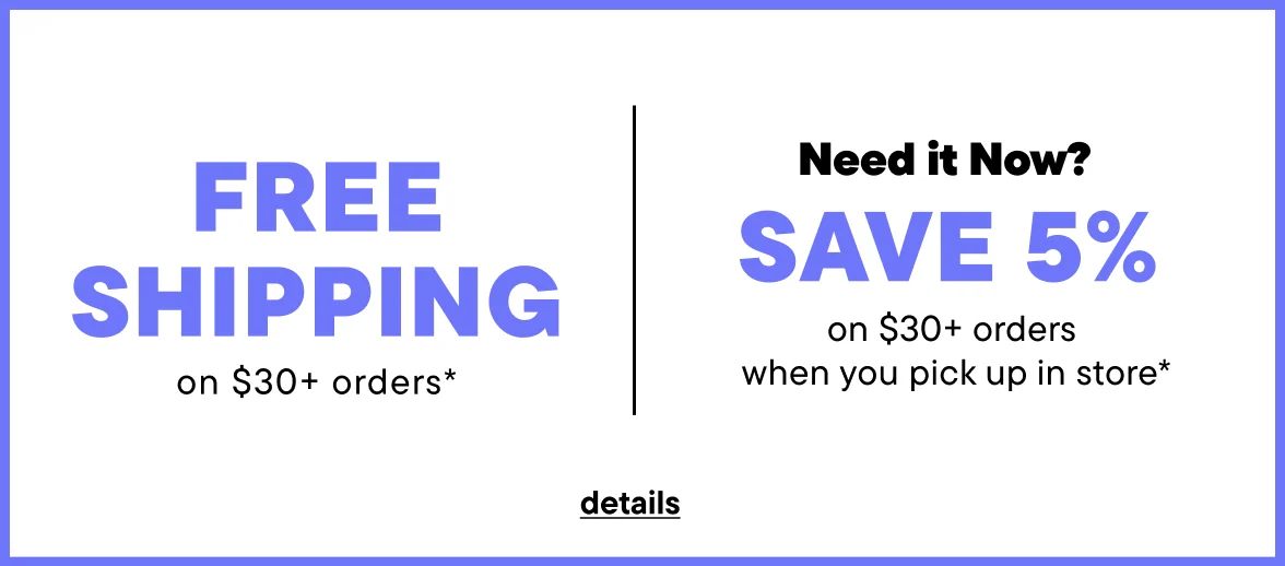 Free Shipping on orders $30 or more