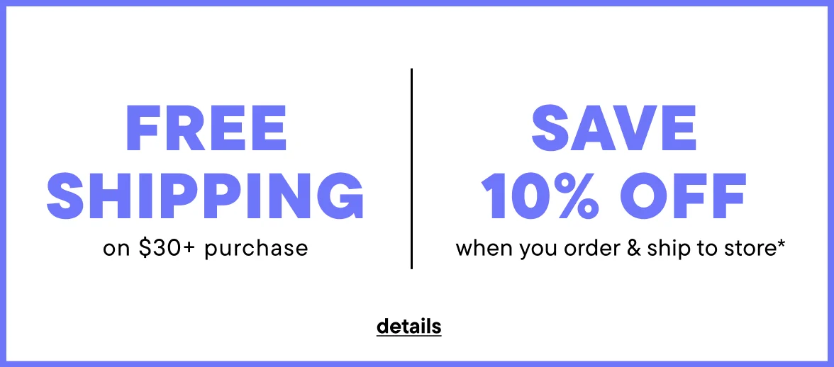 Free Shipping on orders $30 or more