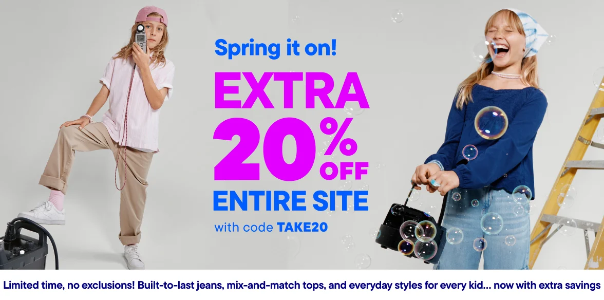 Extra 20% Entire Site with code TAKE20