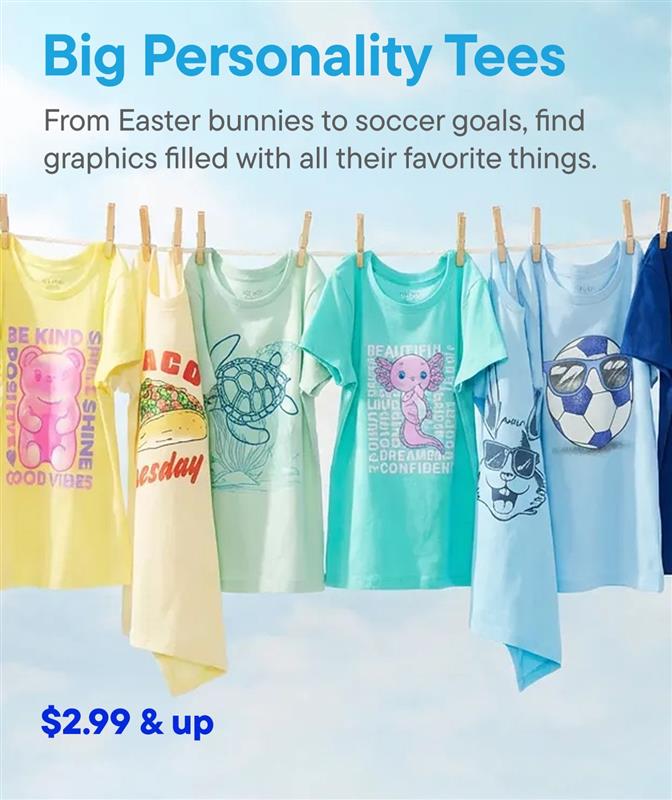 $2.99 & Up Graphic Tees