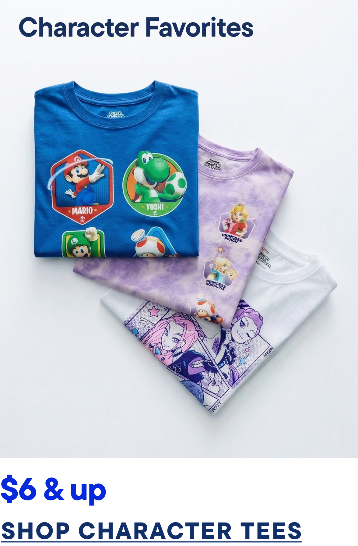 $6 & Up Character Tees